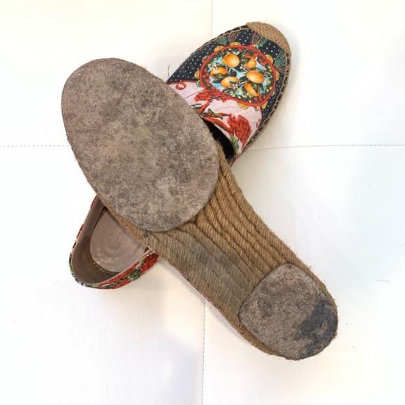 DOLCE&GABBANA Multicolor Satin Espadrilles Sz 40 - Picture 7 of 7